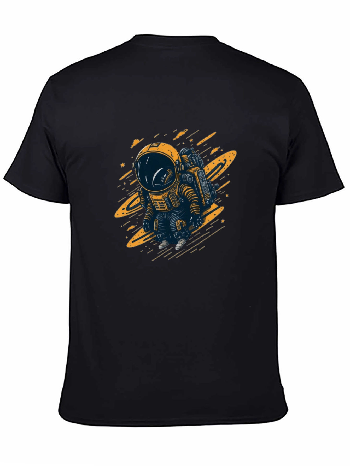 Astronaut Graphic T-Shirt - Black Cotton Tee