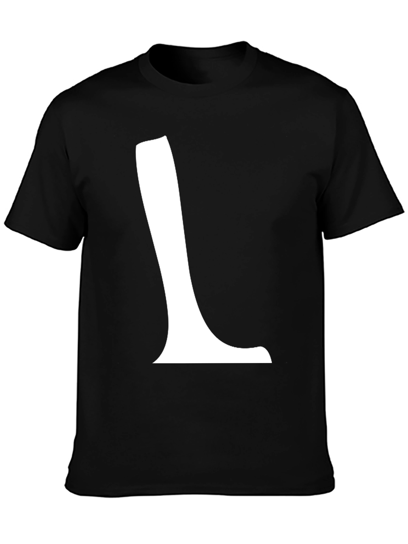 Black T-Shirt with White L Graphic