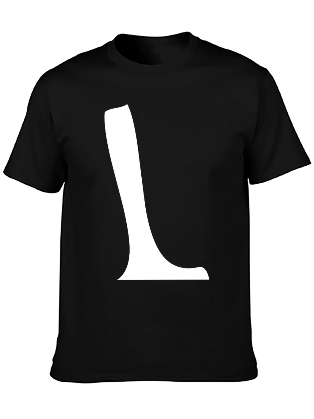 Black T-Shirt with White L Graphic