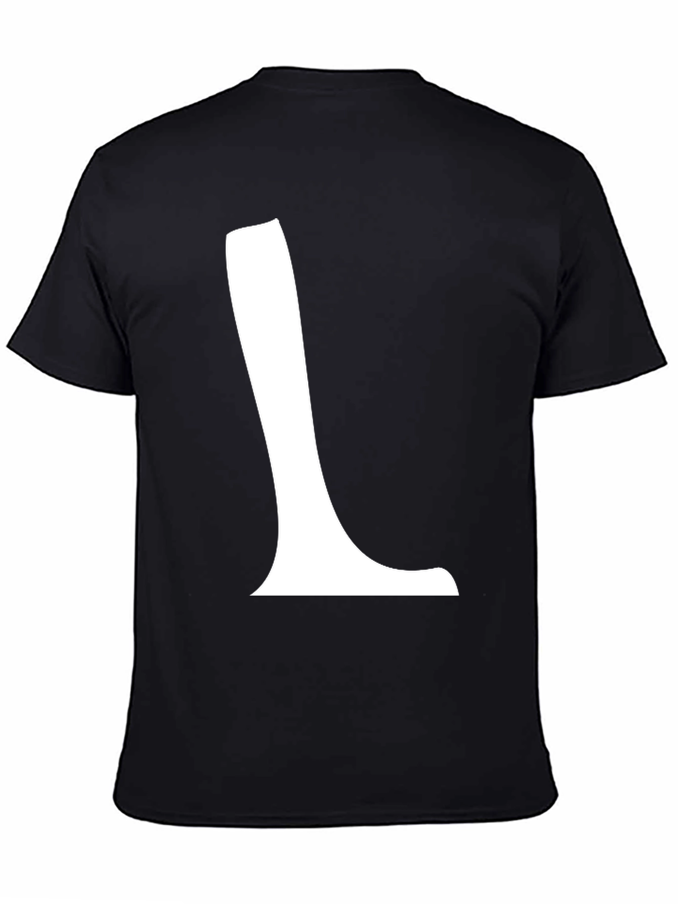 Black T-Shirt with White L Graphic