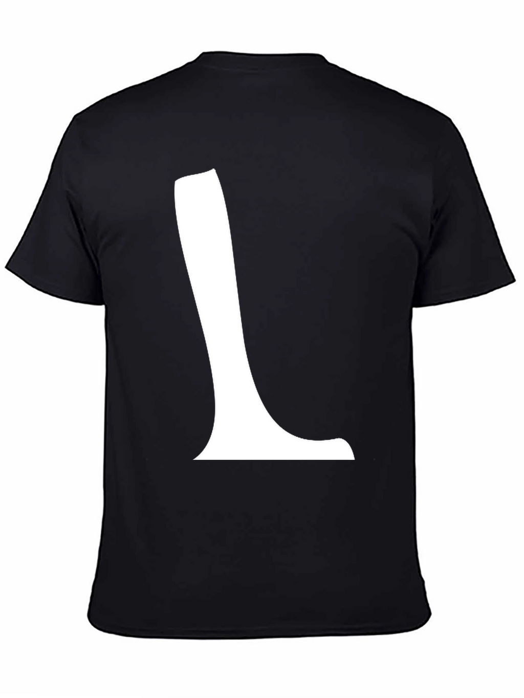 Black T-Shirt with White L Graphic