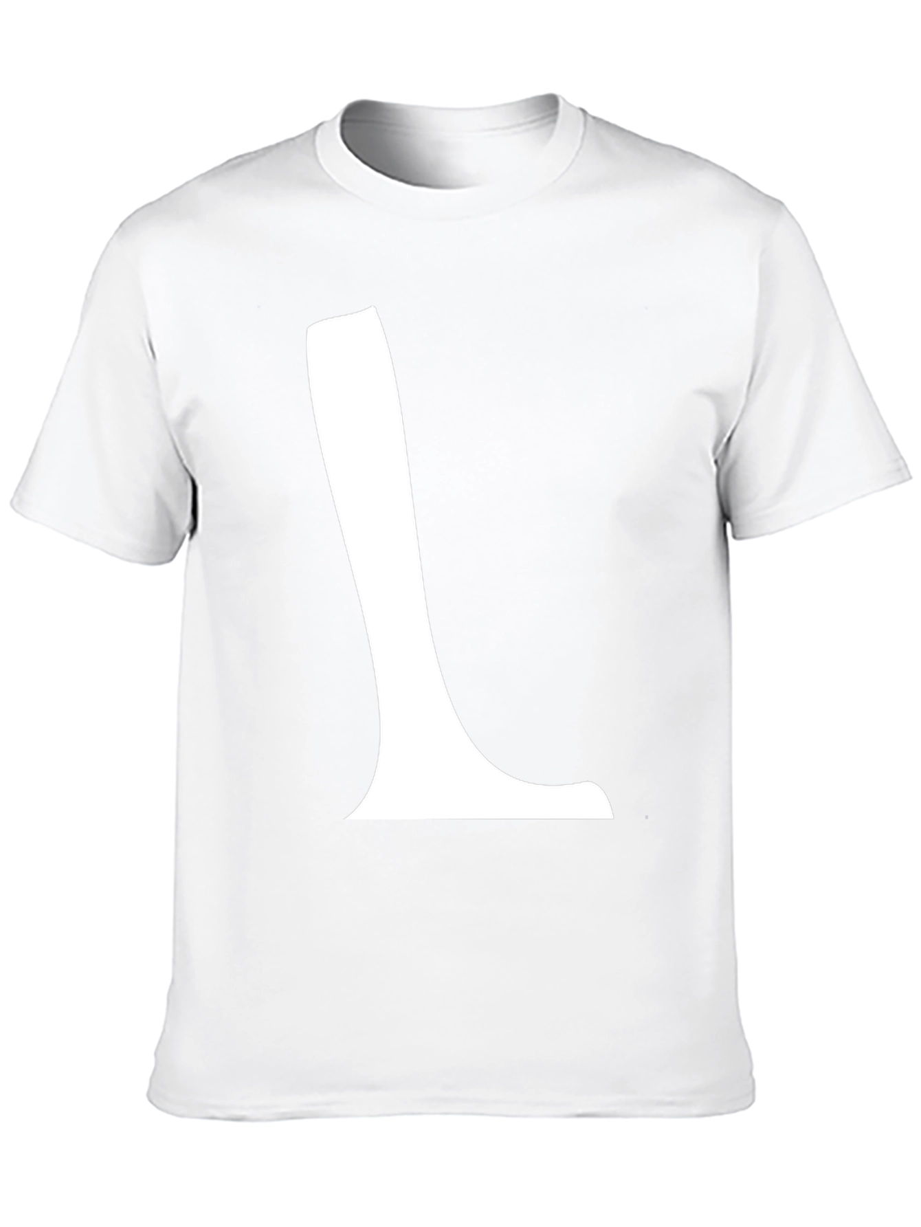 Black T-Shirt with White L Graphic