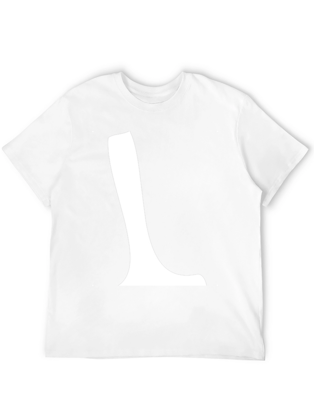 Black T-Shirt with White L Graphic