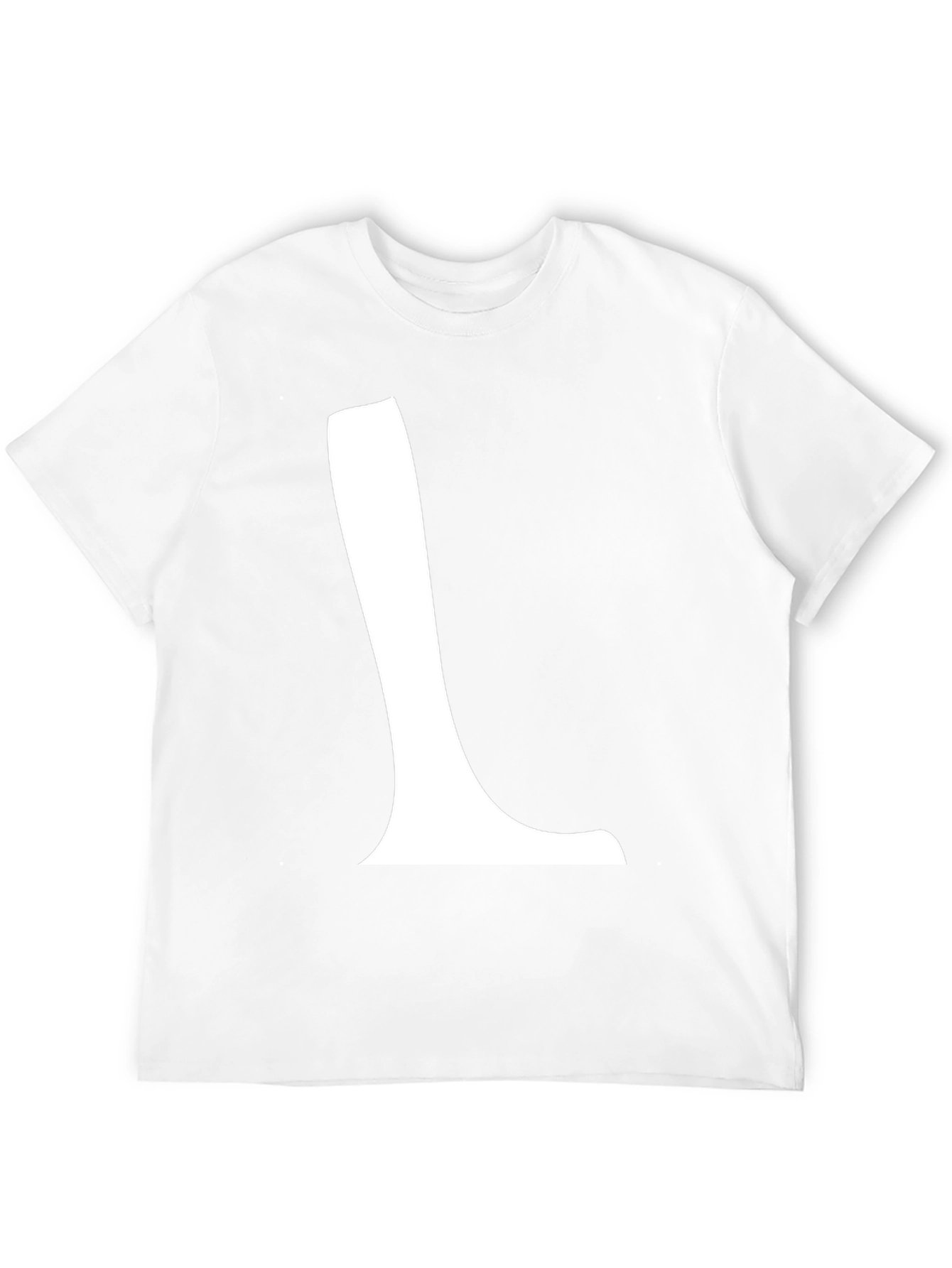Black T-Shirt with White L Graphic