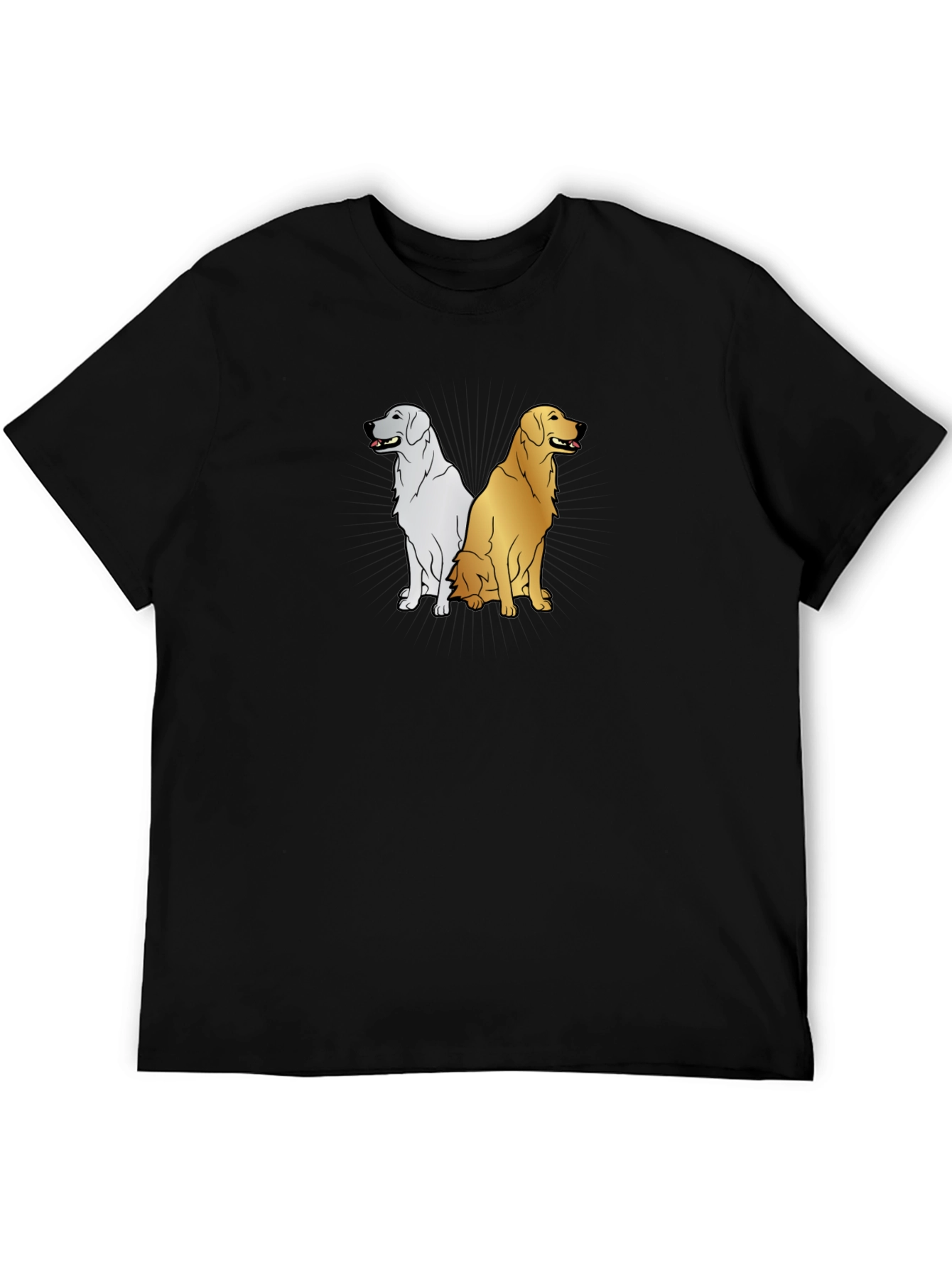 Dog Duo Graphic Tee - Black Casual T-Shirt