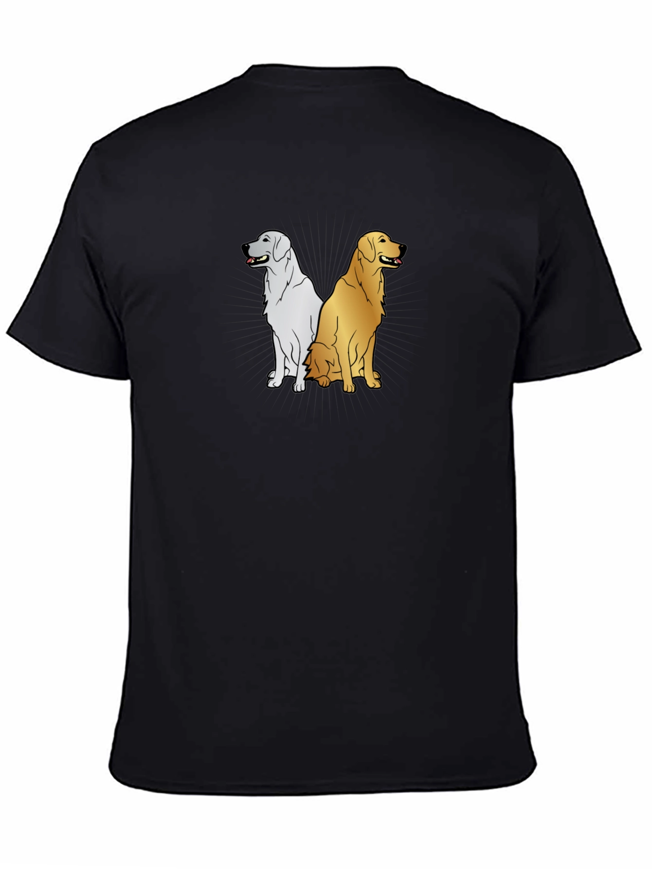 Dog Duo Graphic Tee - Black Casual T-Shirt