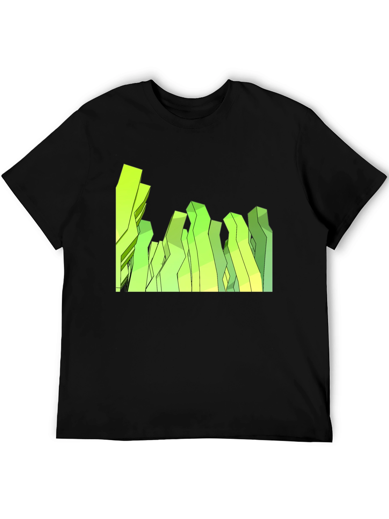 Abstract Geometric Peaks Black Tee