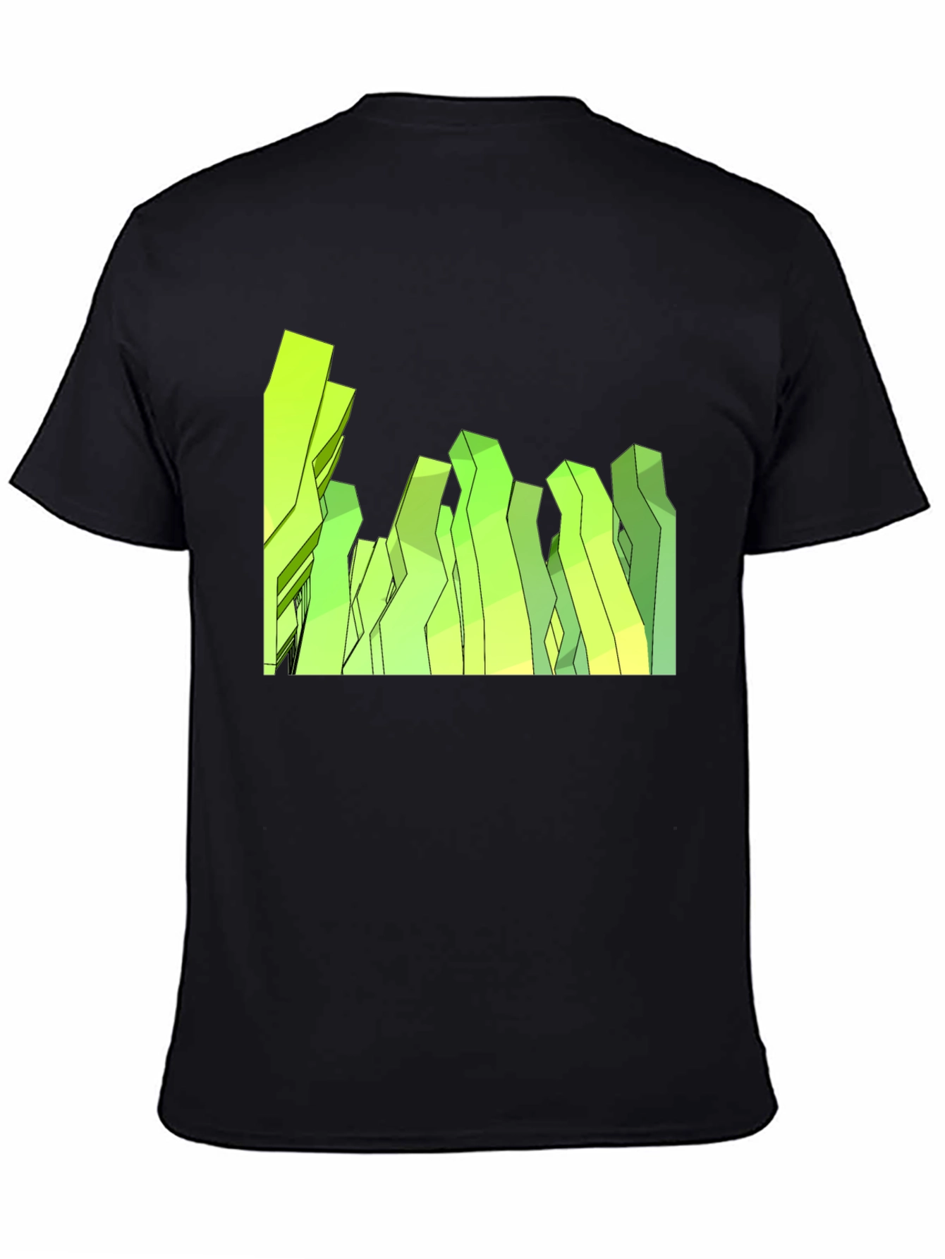 Abstract Geometric Peaks Black Tee