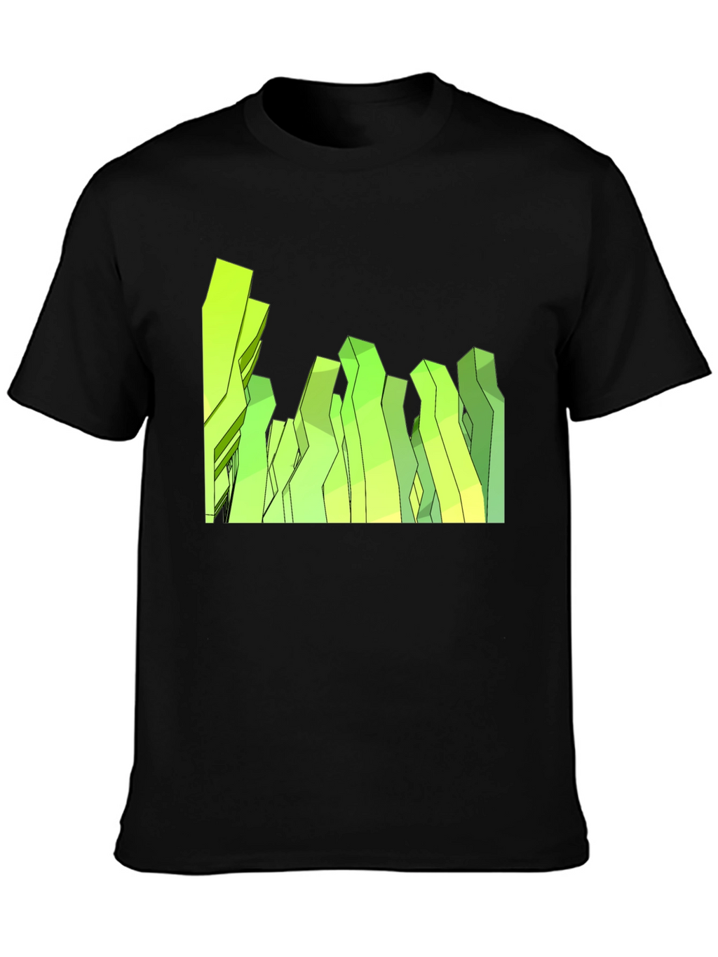Abstract Geometric Peaks Black Tee