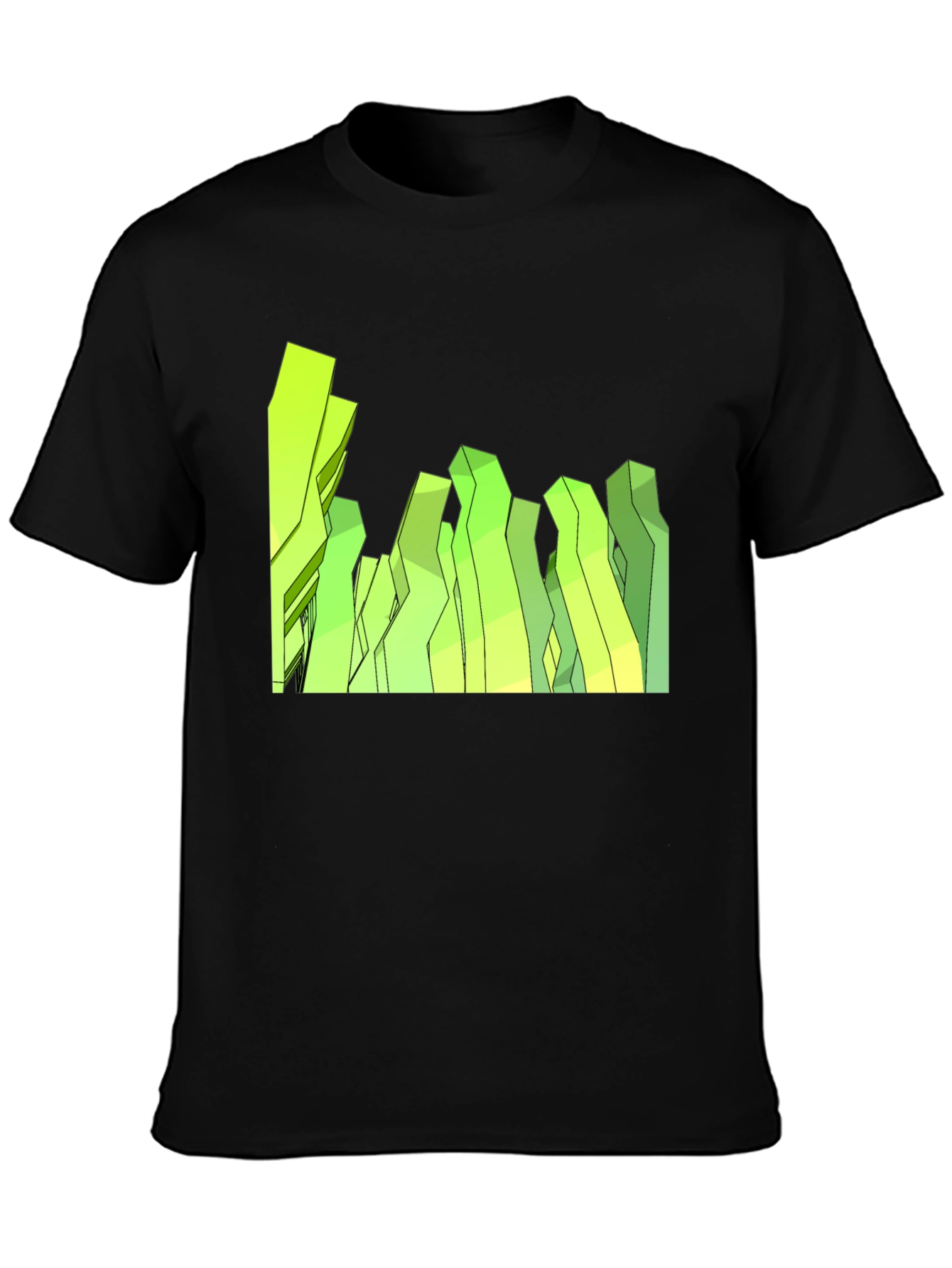 Abstract Geometric Peaks Black Tee