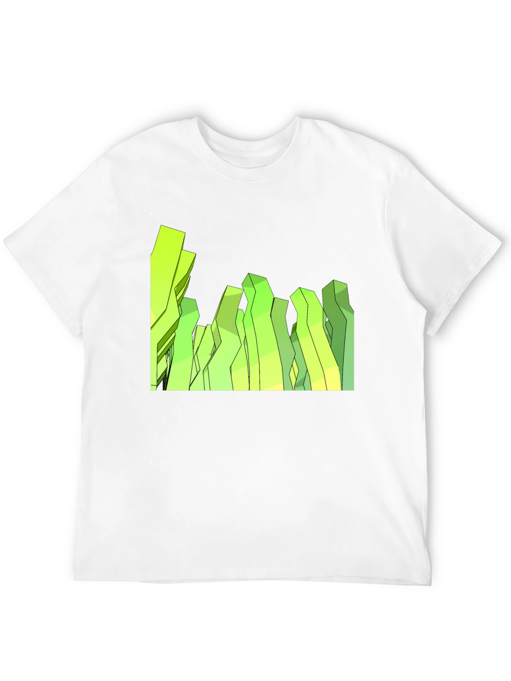 Abstract Geometric Peaks Black Tee
