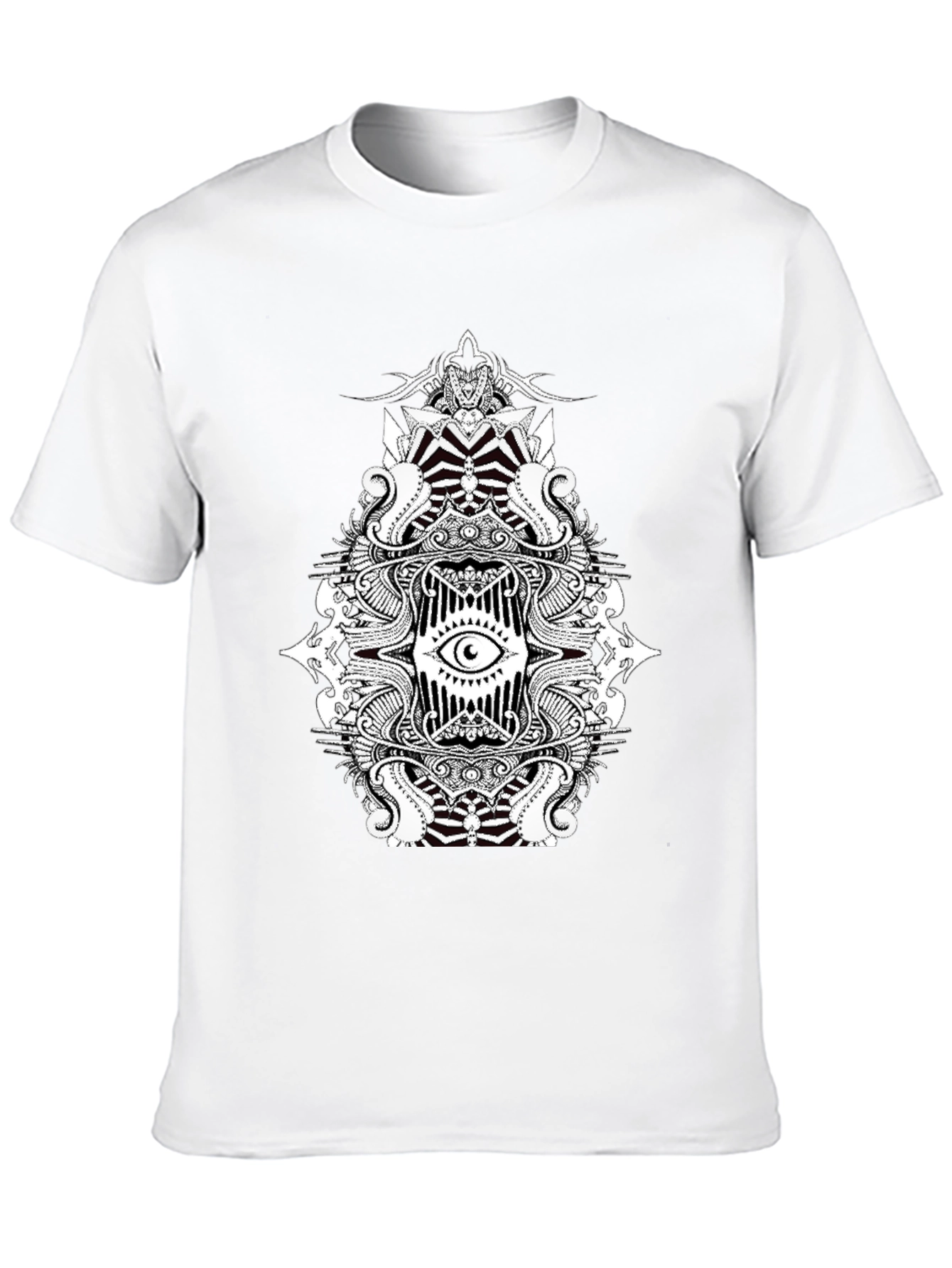 Eye Mandala Graphic Tee - Black Cotton Blend