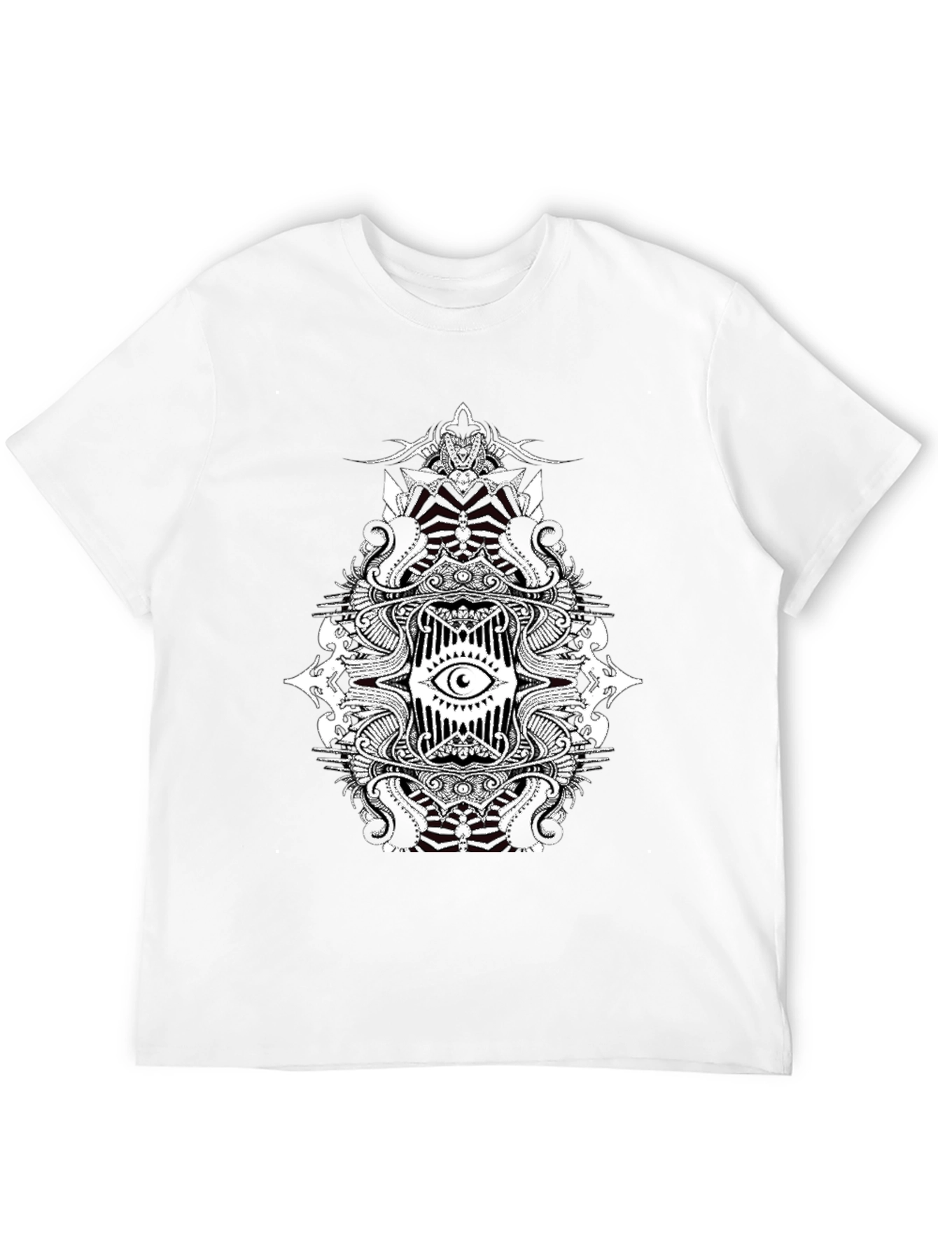 Eye Mandala Graphic Tee - Black Cotton Blend