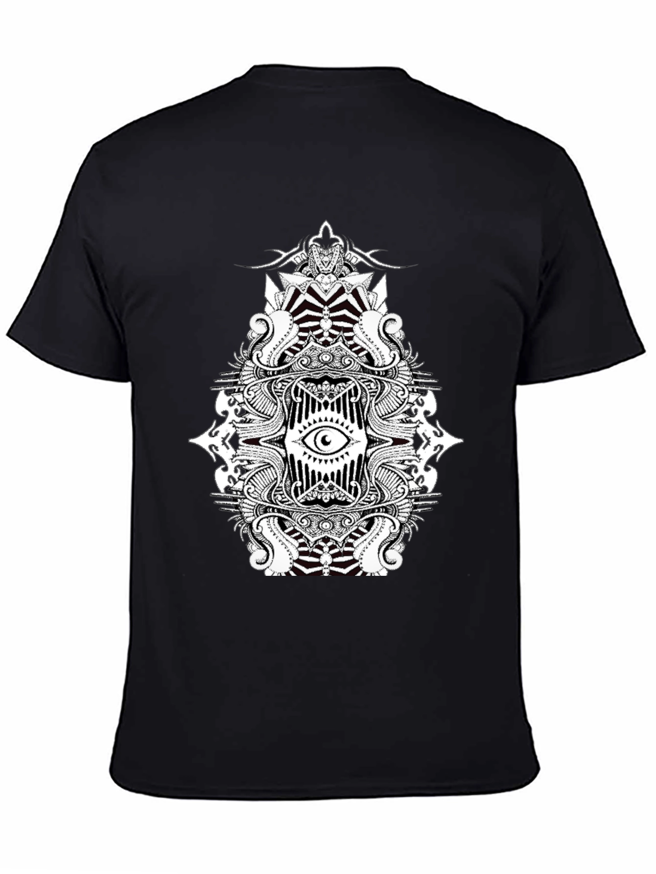 Eye Mandala Graphic Tee - Black Cotton Blend