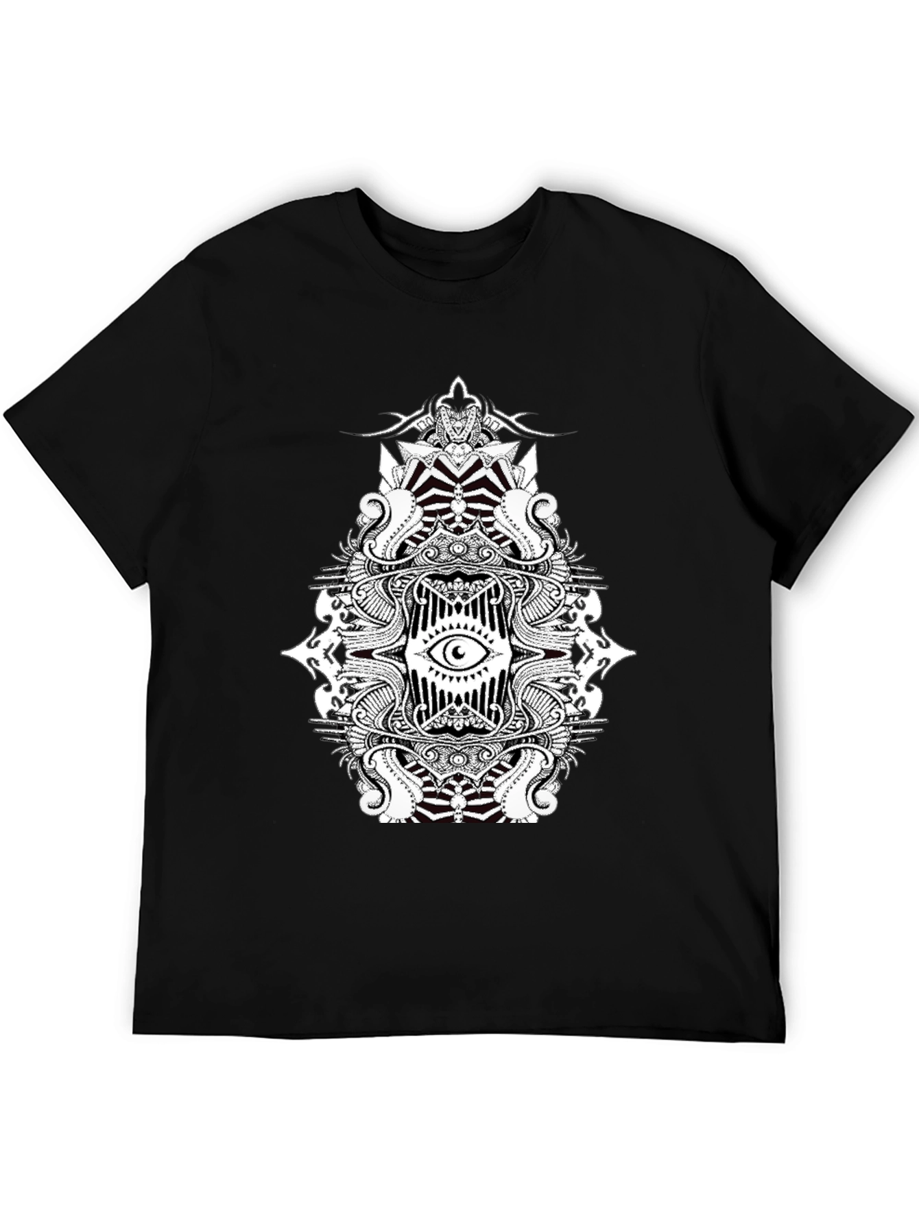 Eye Mandala Graphic Tee - Black Cotton Blend