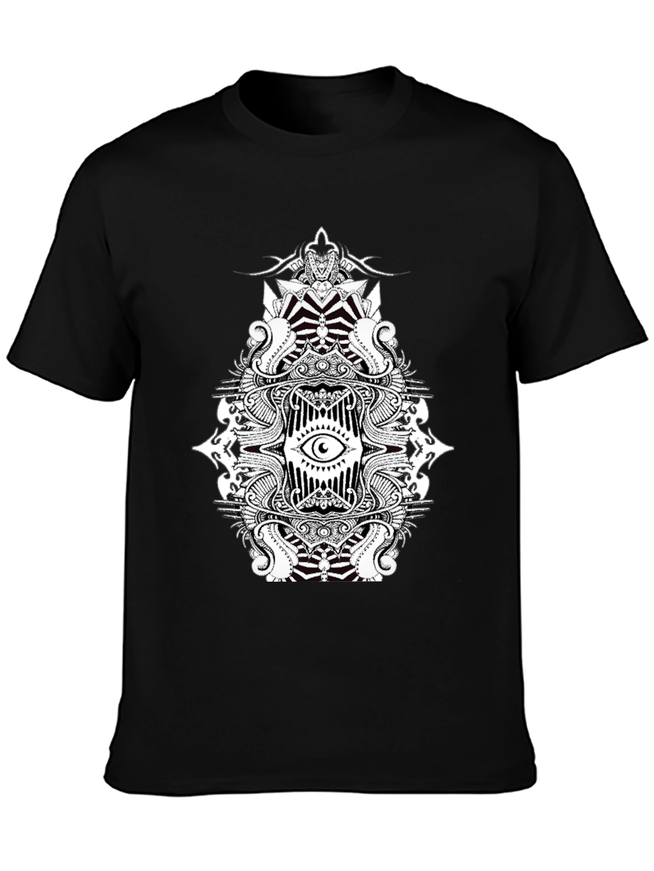 Eye Mandala Graphic Tee - Black Cotton Blend
