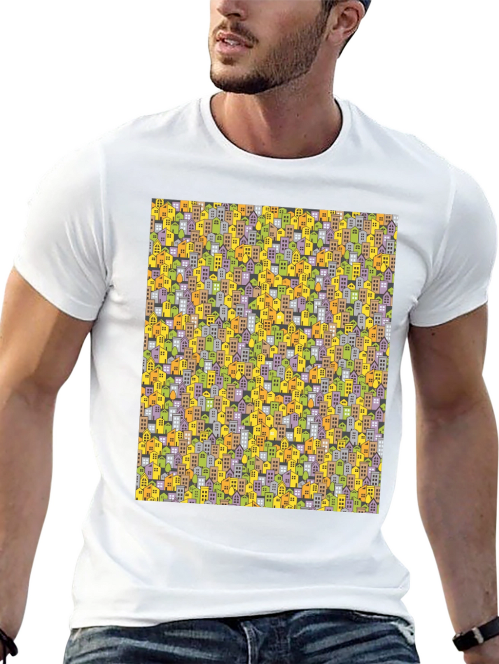 Cityscape Pattern T-Shirt