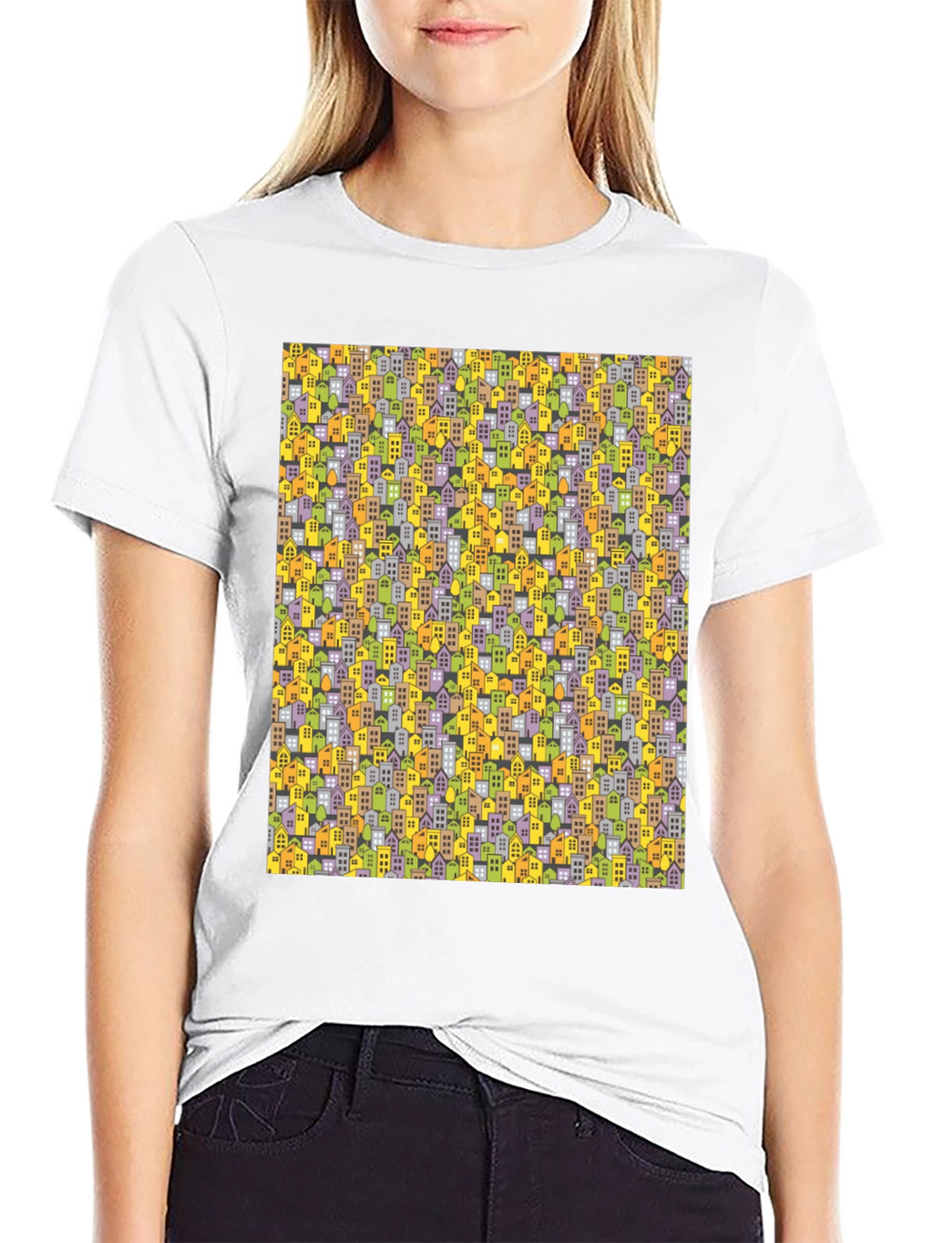 Cityscape Pattern T-Shirt