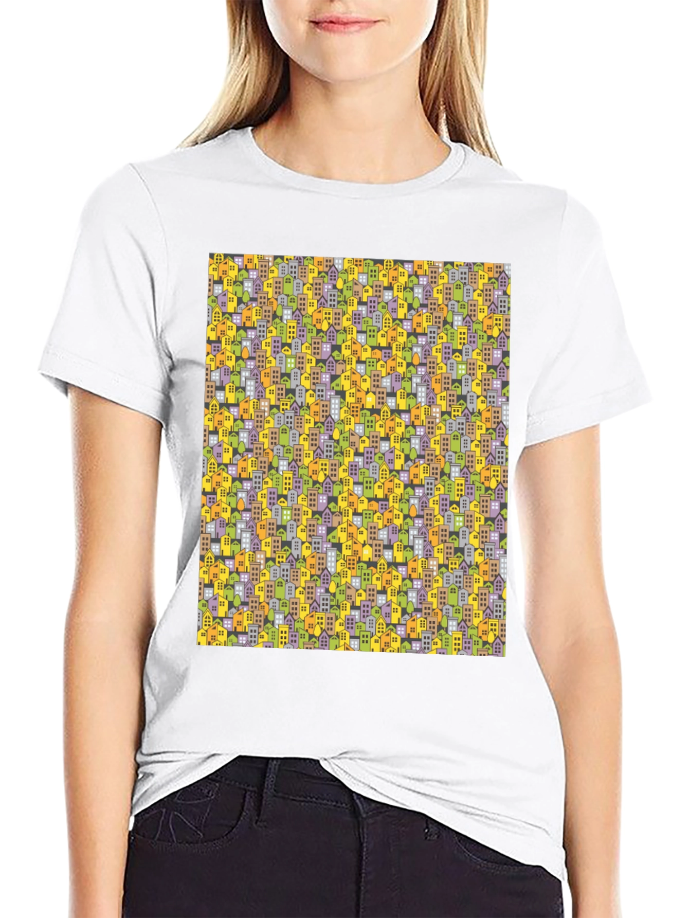 Cityscape Pattern T-Shirt