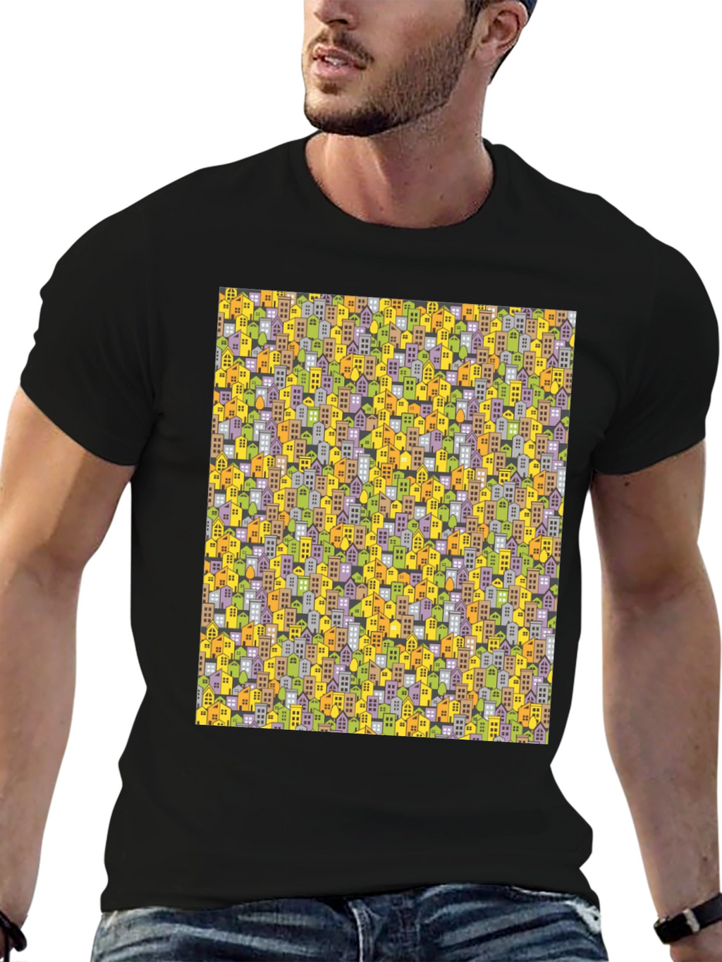 Cityscape Pattern T-Shirt