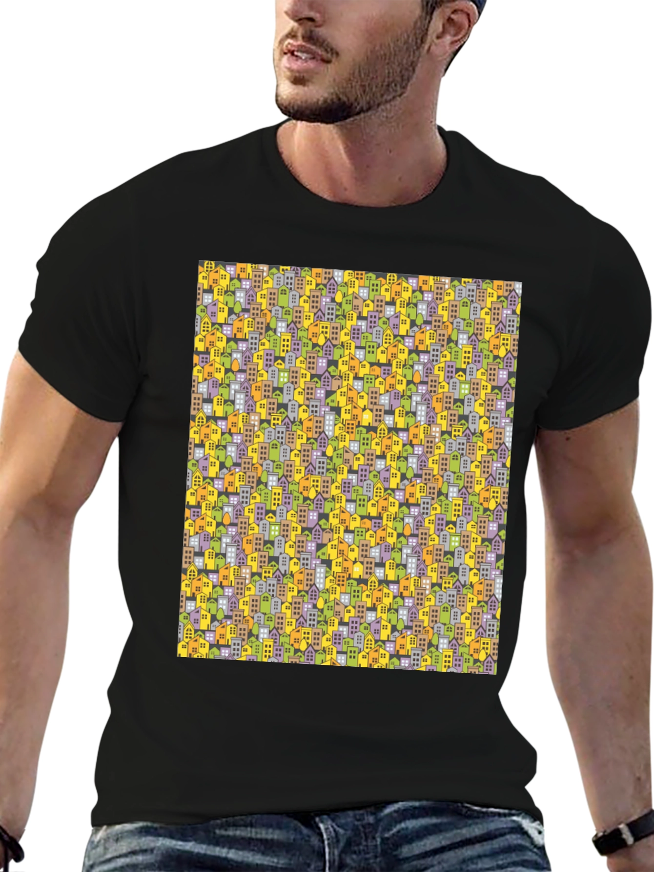 Cityscape Pattern T-Shirt