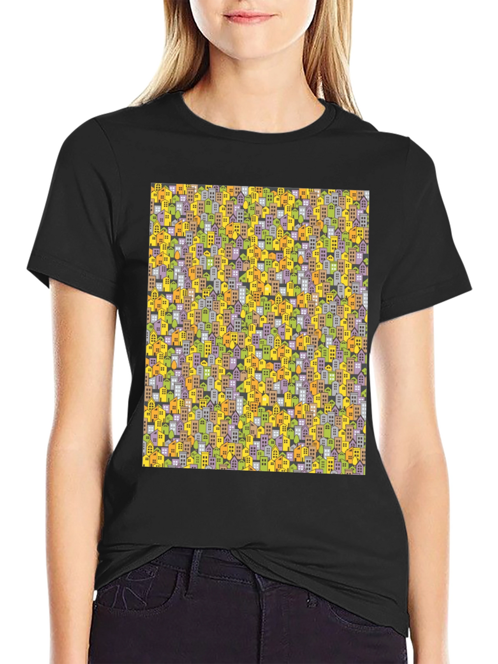 Cityscape Pattern T-Shirt