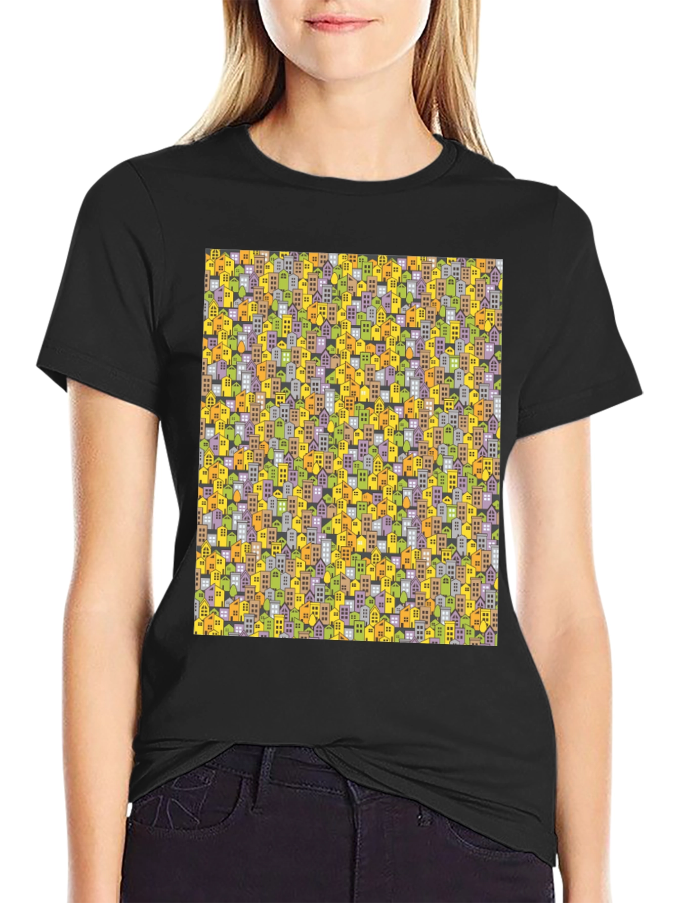 Cityscape Pattern T-Shirt