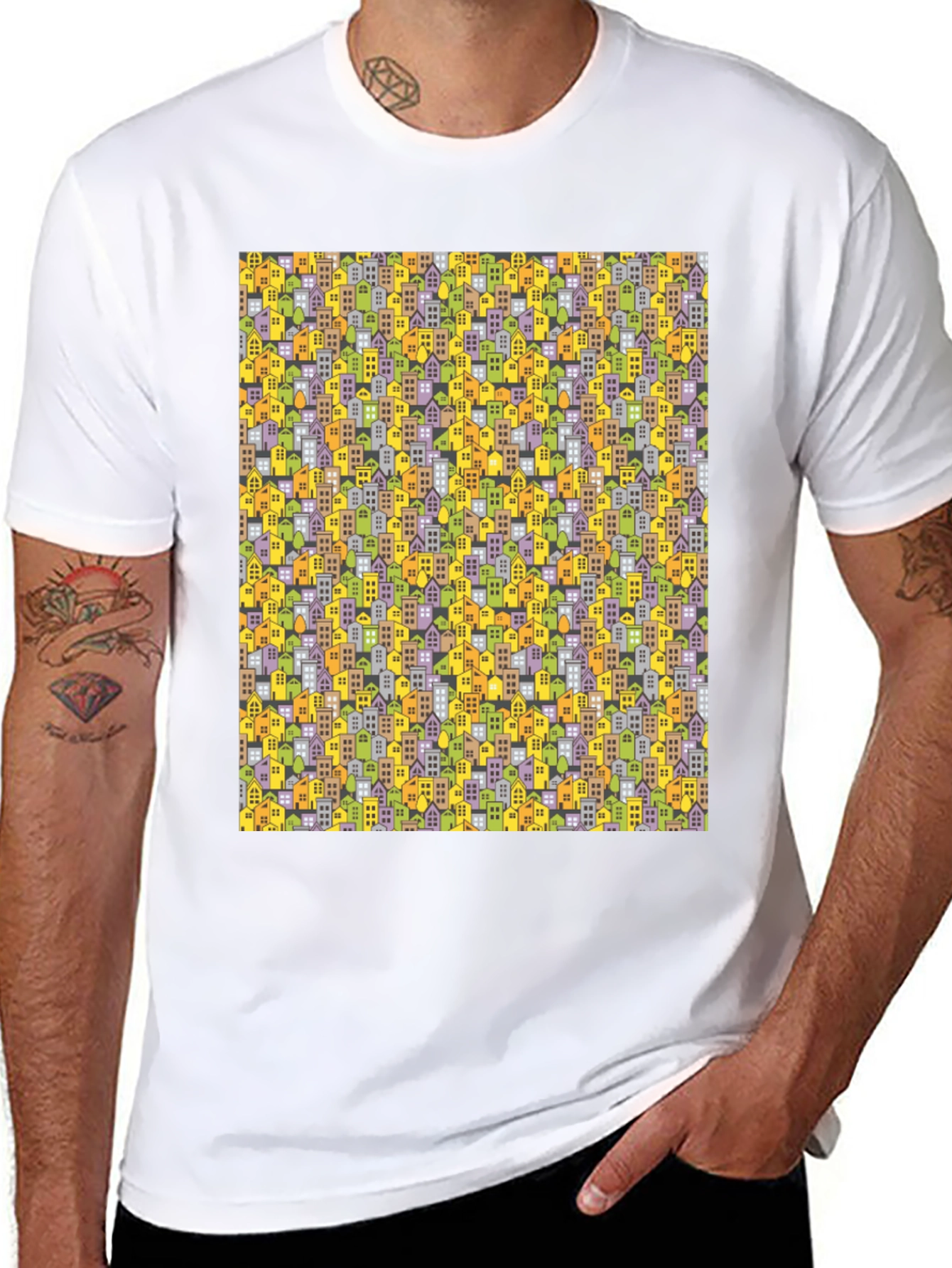 Cityscape Pattern T-Shirt