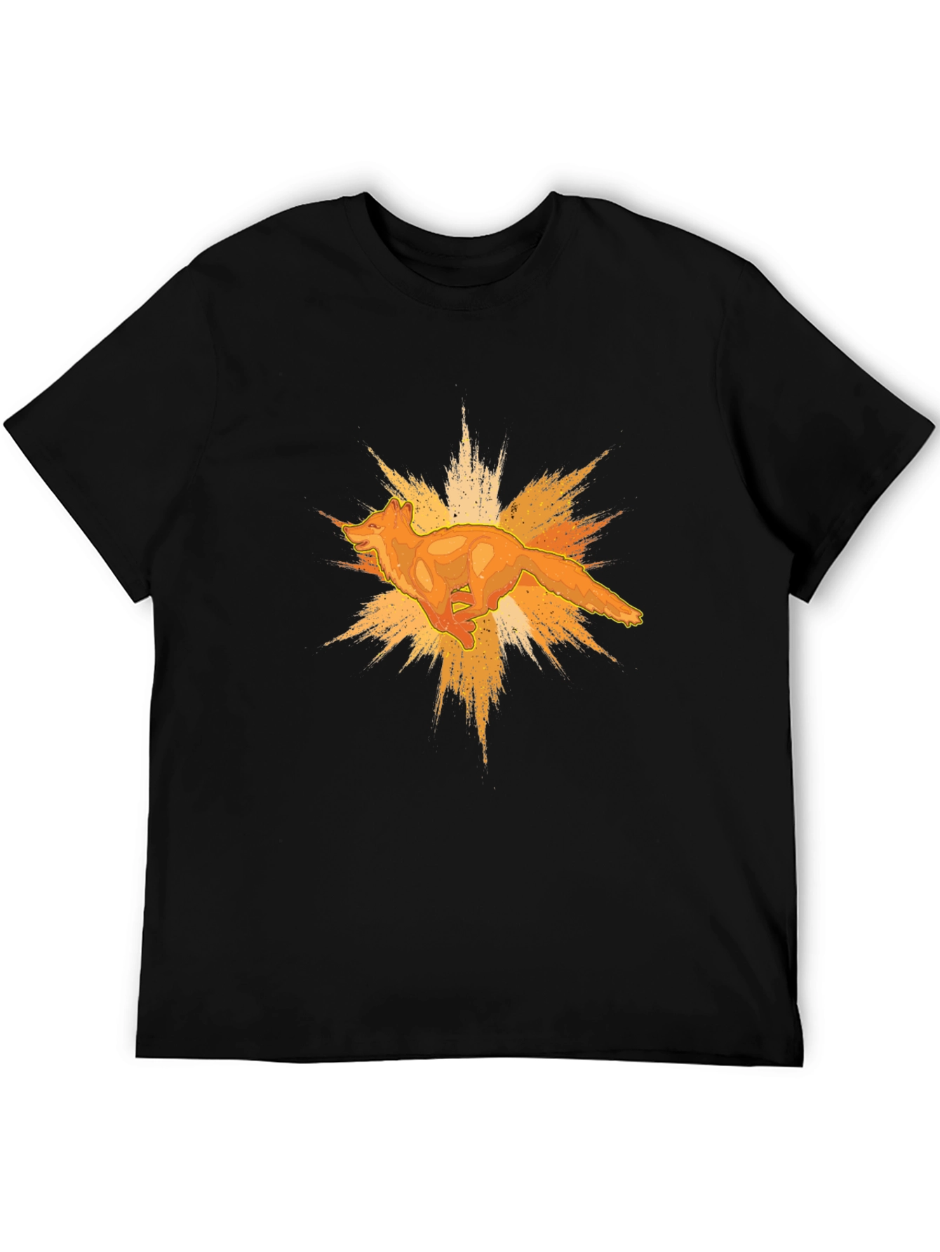 Dynamic Fox Graphic Black T-Shirt