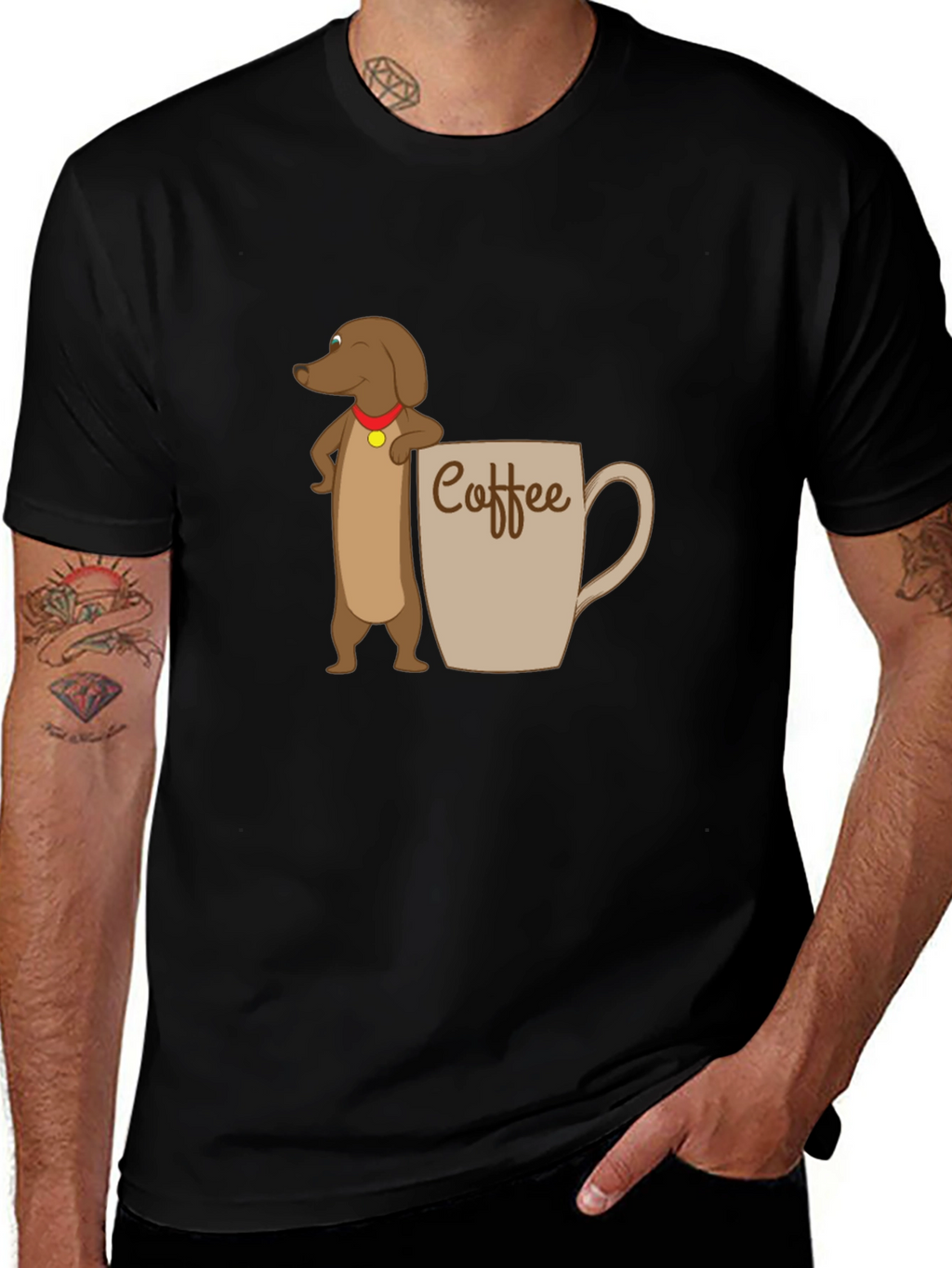 Coffee Lover Dachshund Graphic Tee