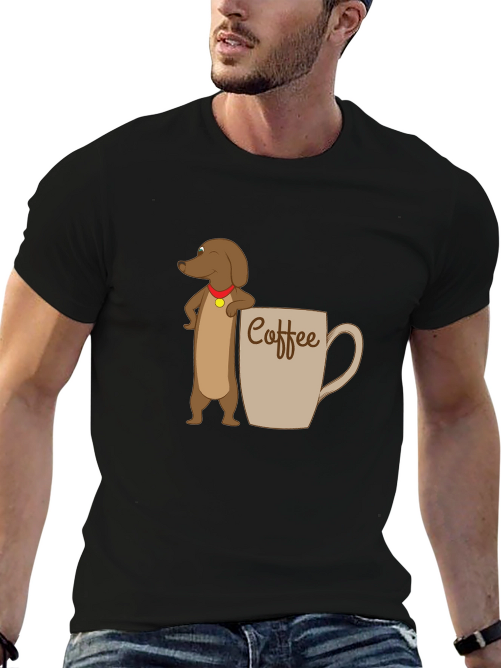 Coffee Lover Dachshund Graphic Tee