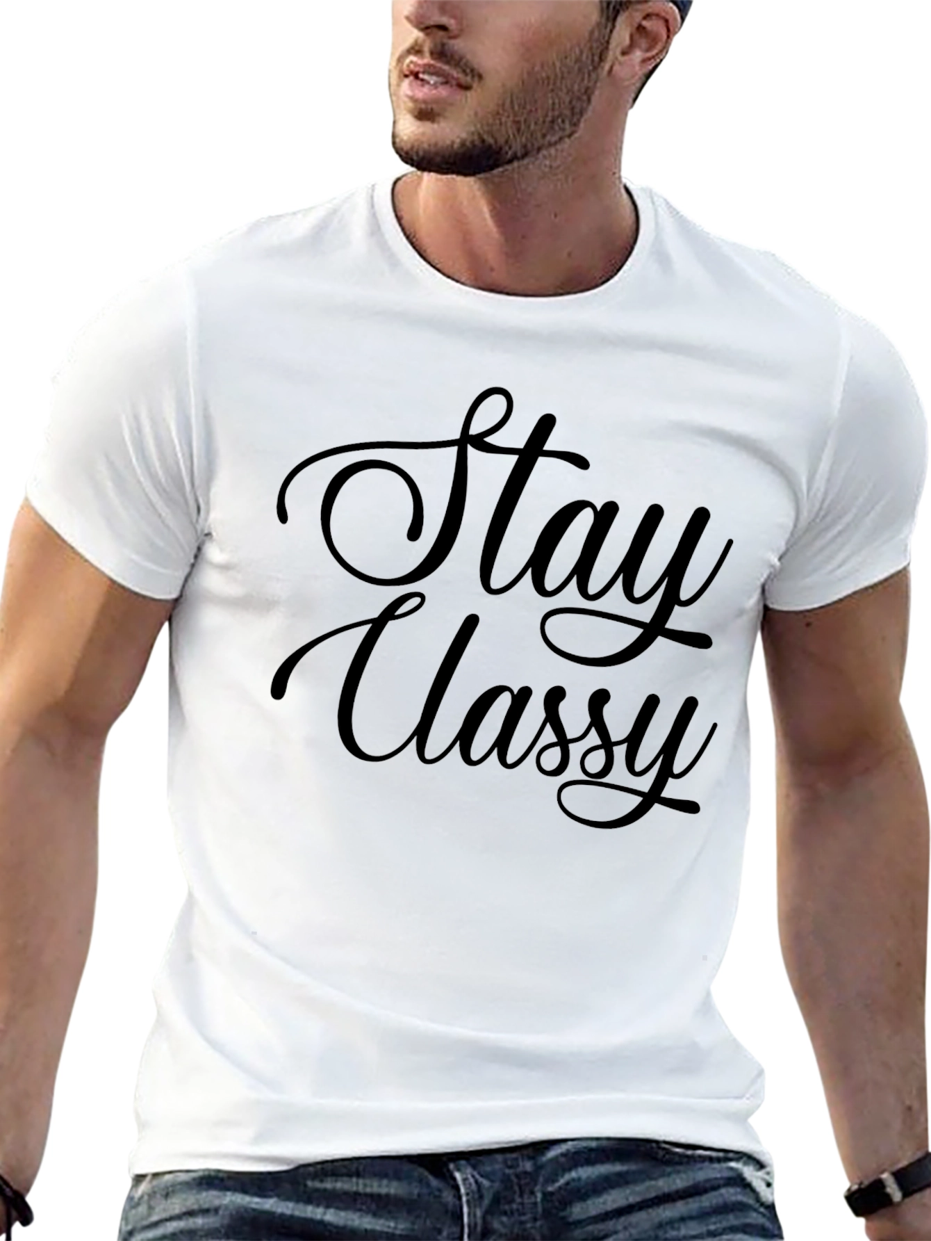 Stay Classy Black T-Shirt - Stylish Graphic Tee