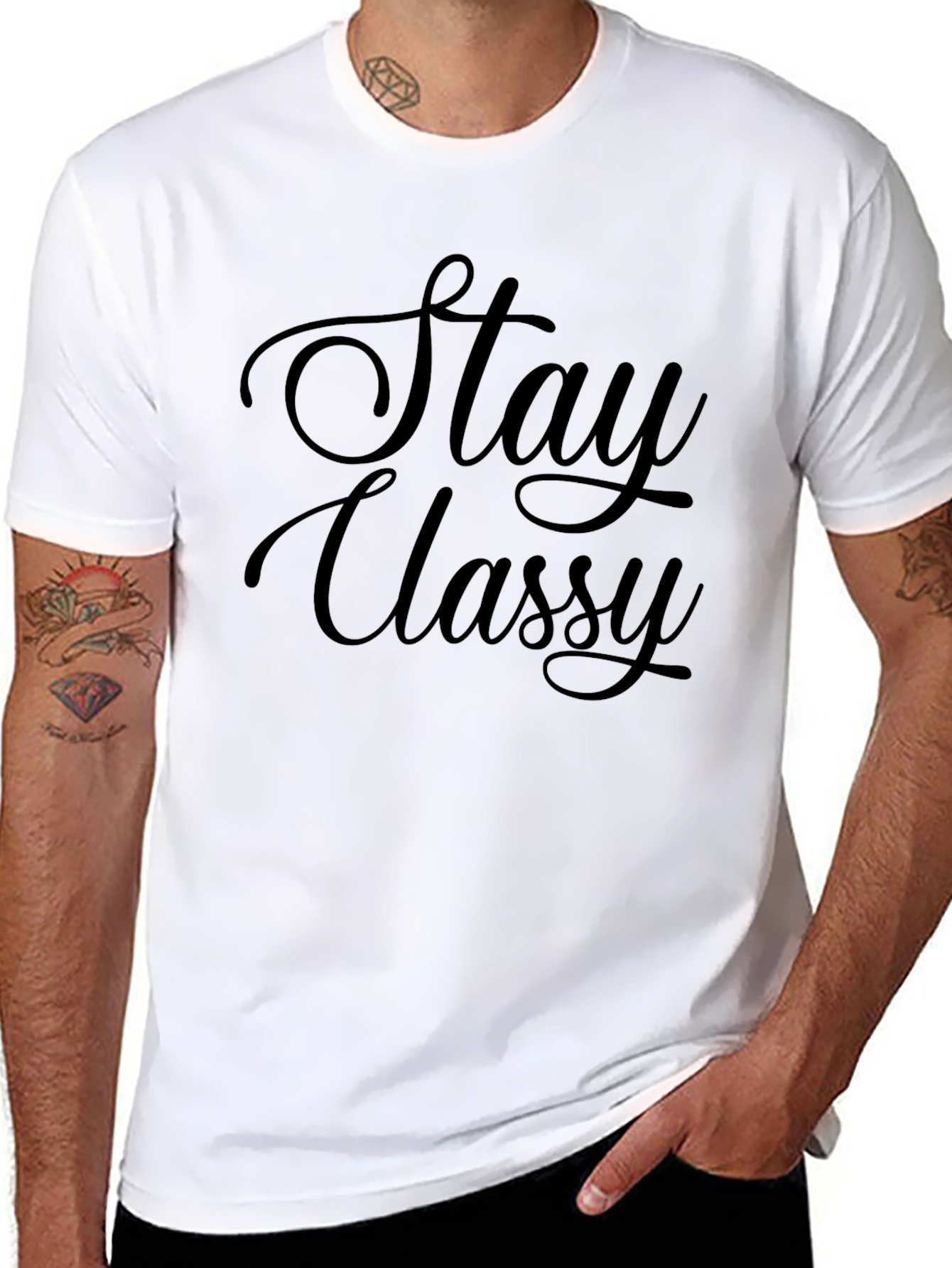Stay Classy Black T-Shirt - Stylish Graphic Tee