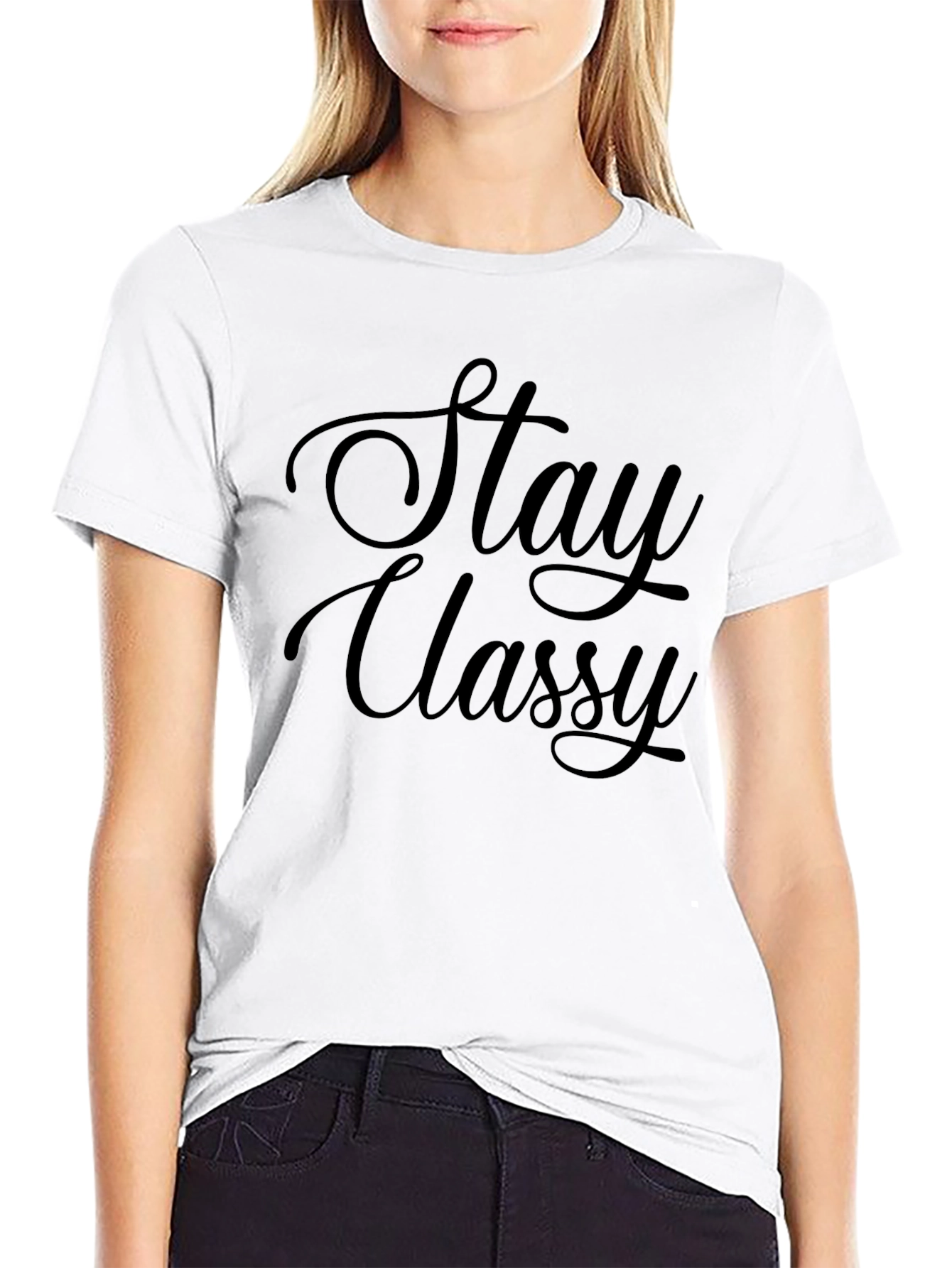 Stay Classy Black T-Shirt - Stylish Graphic Tee