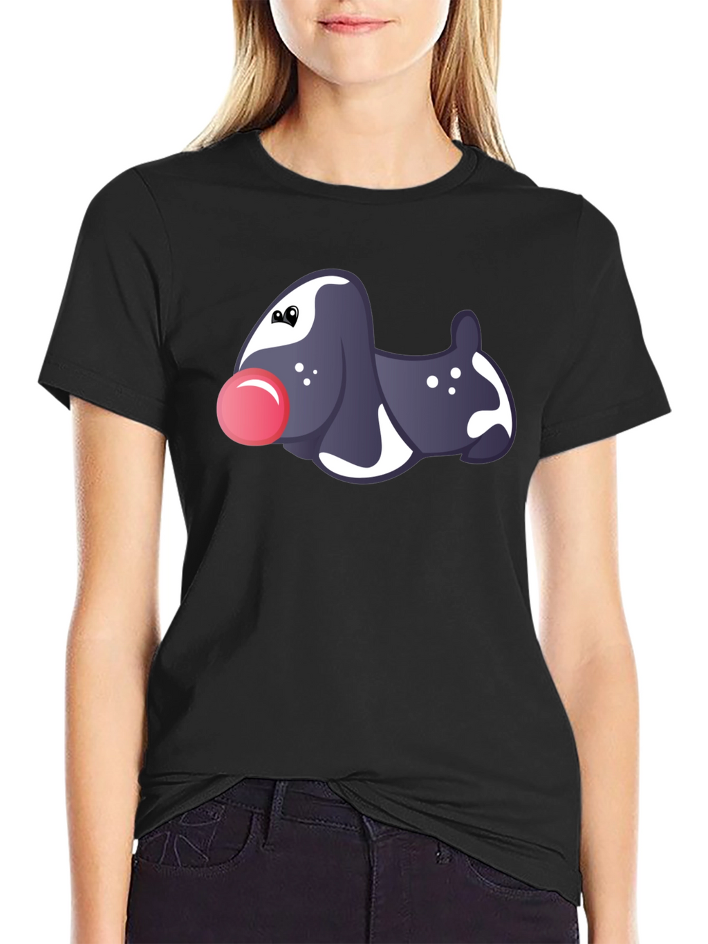 Novelty Dog Graphic Black T-Shirt