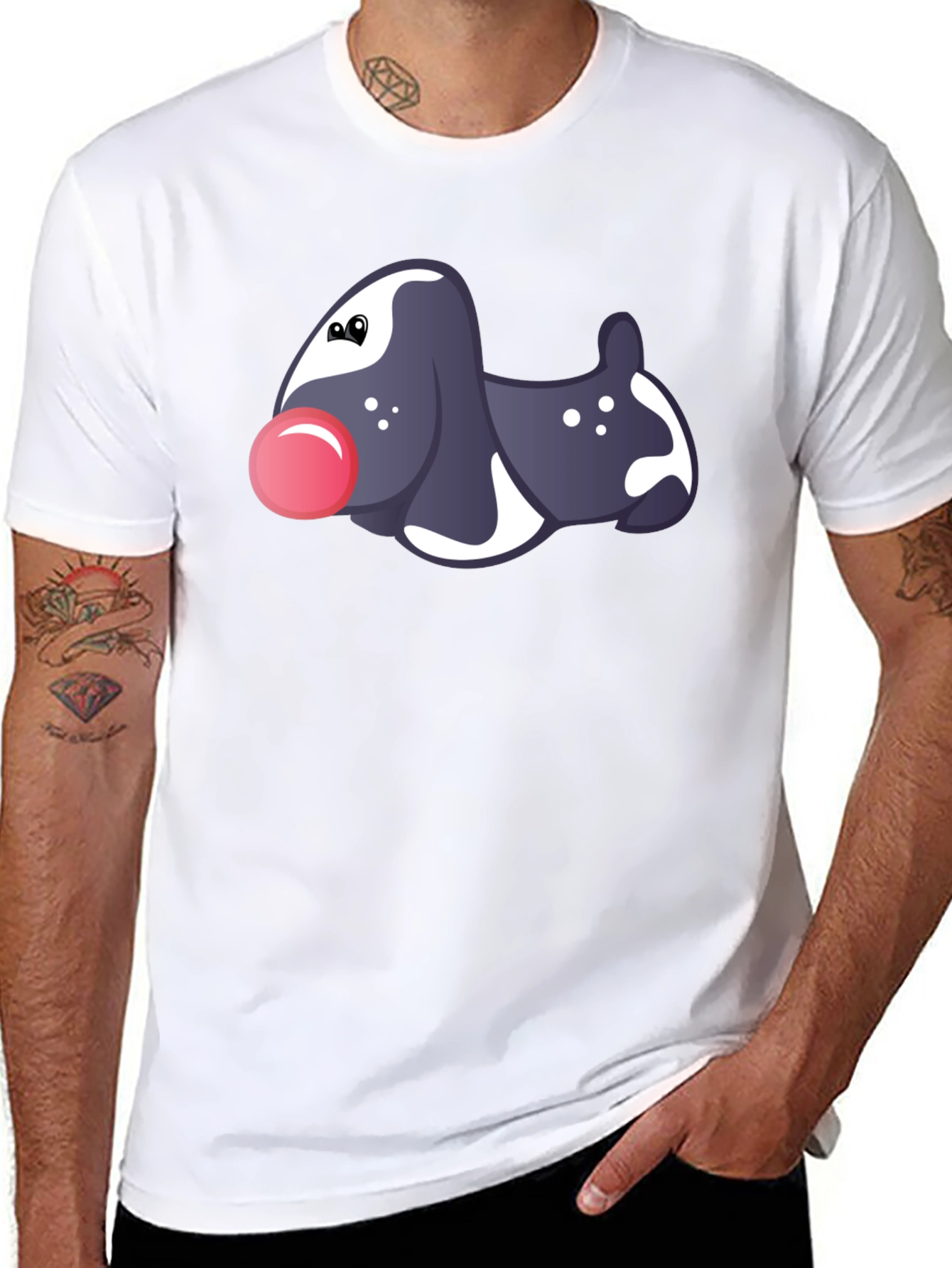 Novelty Dog Graphic Black T-Shirt