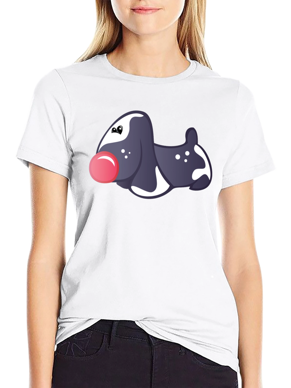 Novelty Dog Graphic Black T-Shirt