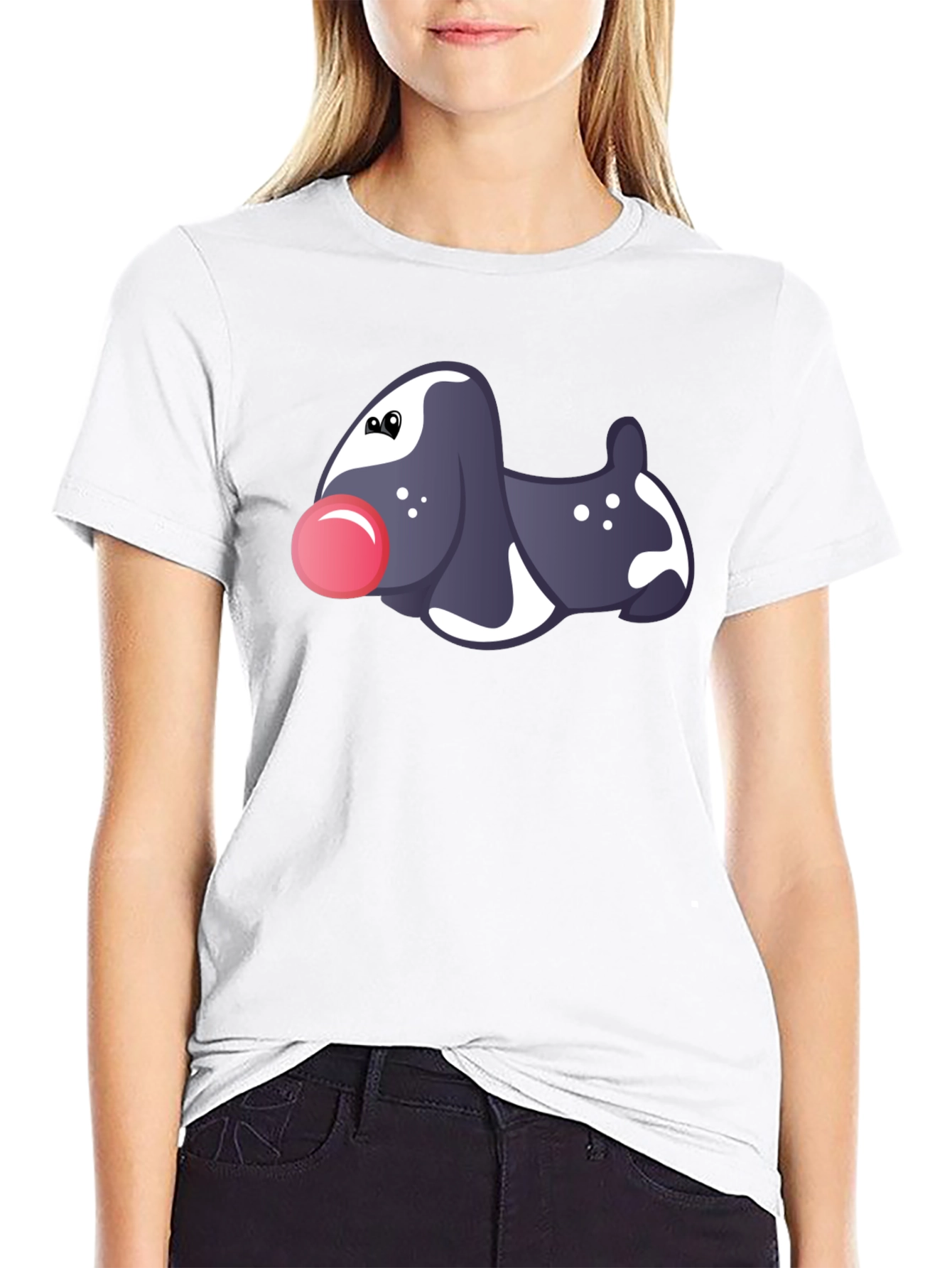 Novelty Dog Graphic Black T-Shirt