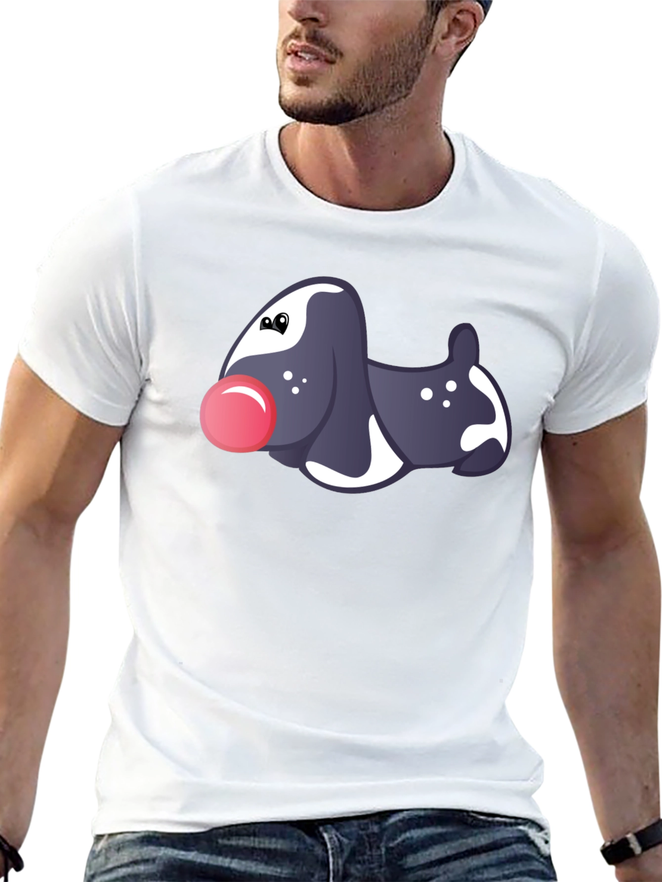 Novelty Dog Graphic Black T-Shirt