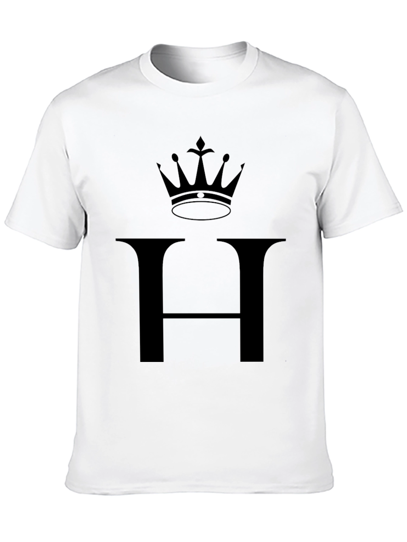 Crown & Letter H Graphic T-Shirt - Stylish Tee