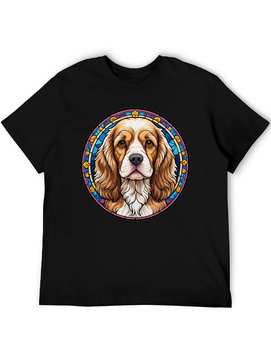 Dog Portrait Graphic Tee - Black