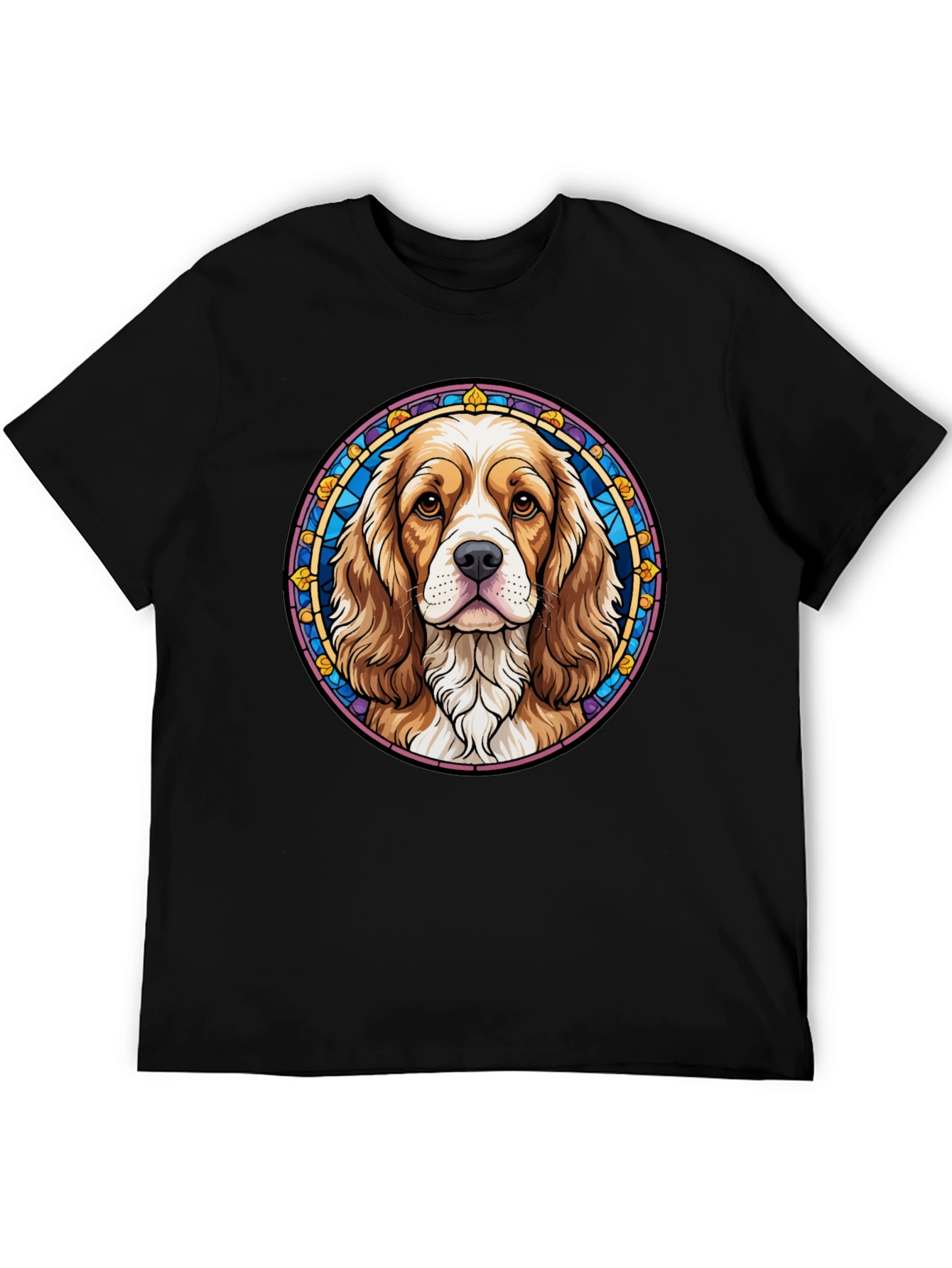 Dog Portrait Graphic Tee - Black