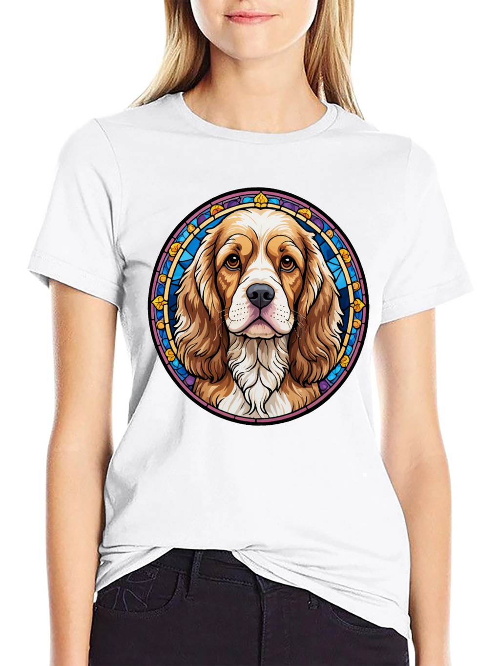 Dog Portrait Graphic Tee - Black