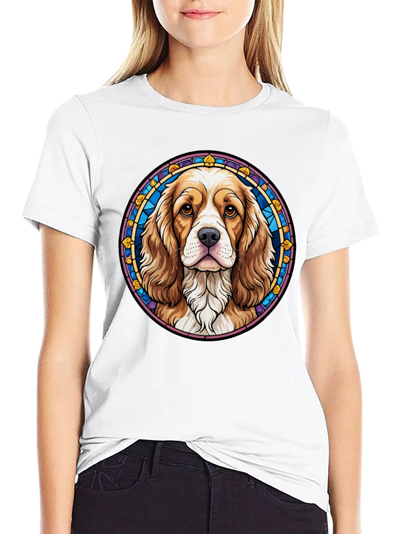 Dog Portrait Graphic Tee - Black