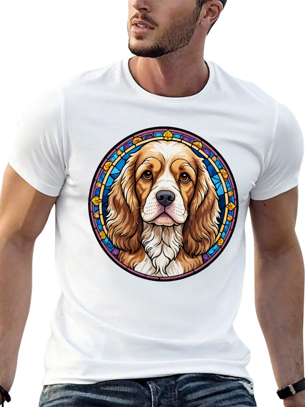 Dog Portrait Graphic Tee - Black