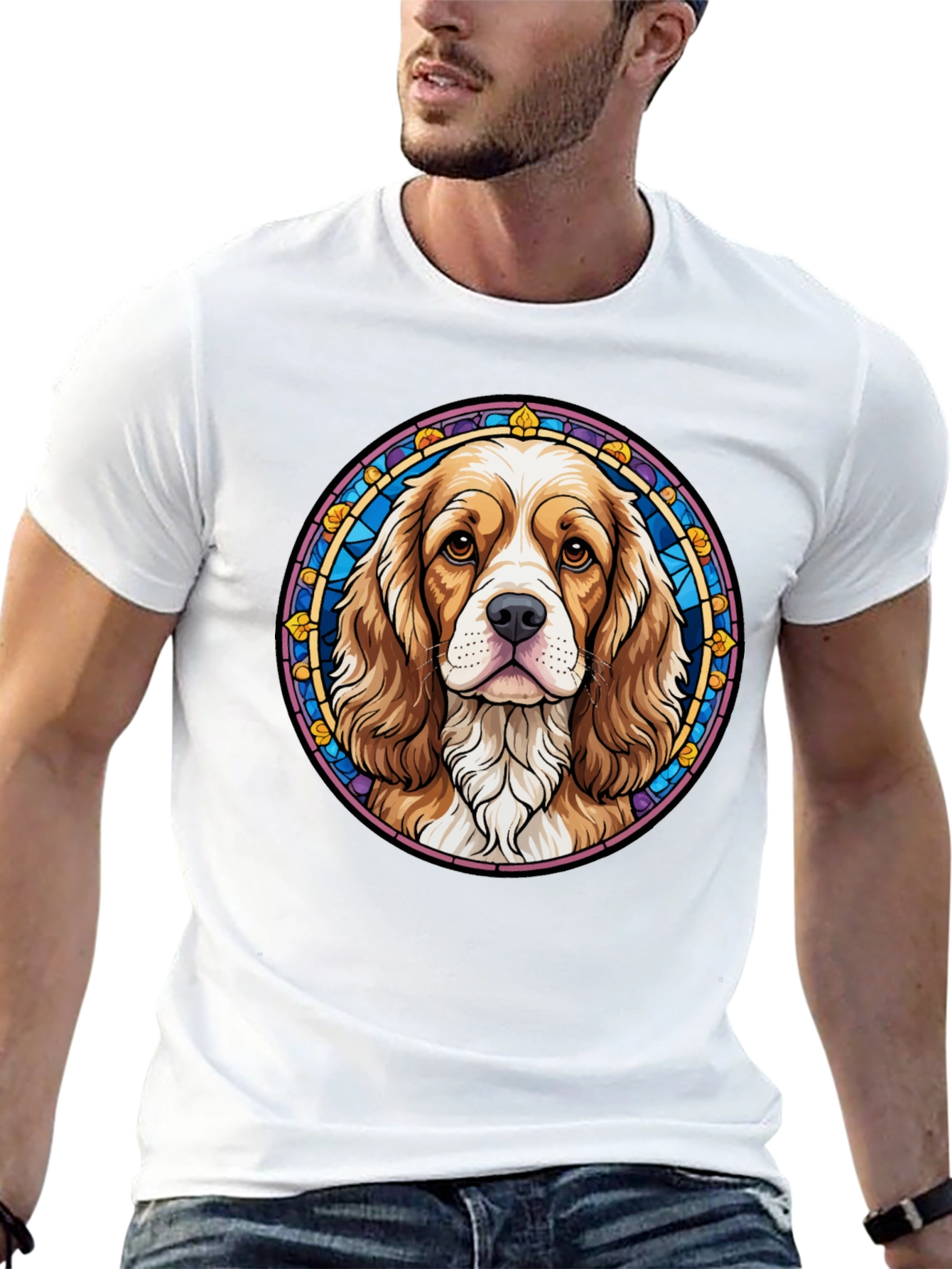 Dog Portrait Graphic Tee - Black