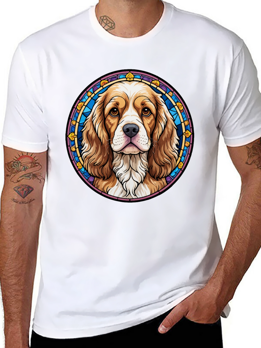 Dog Portrait Graphic Tee - Black