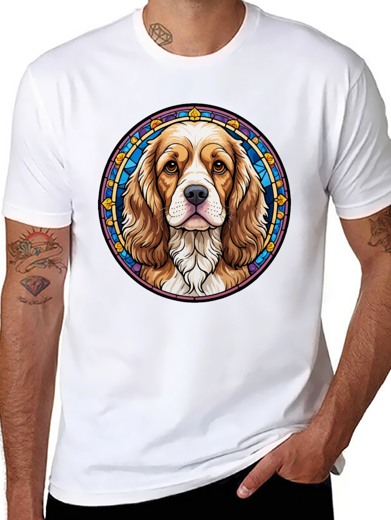 Dog Portrait Graphic Tee - Black