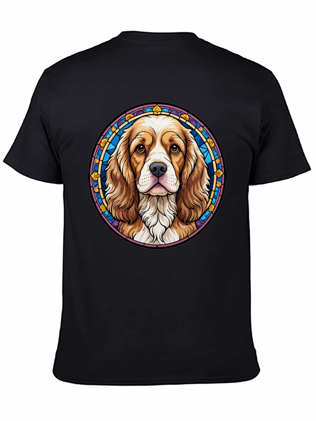 Dog Portrait Graphic Tee - Black