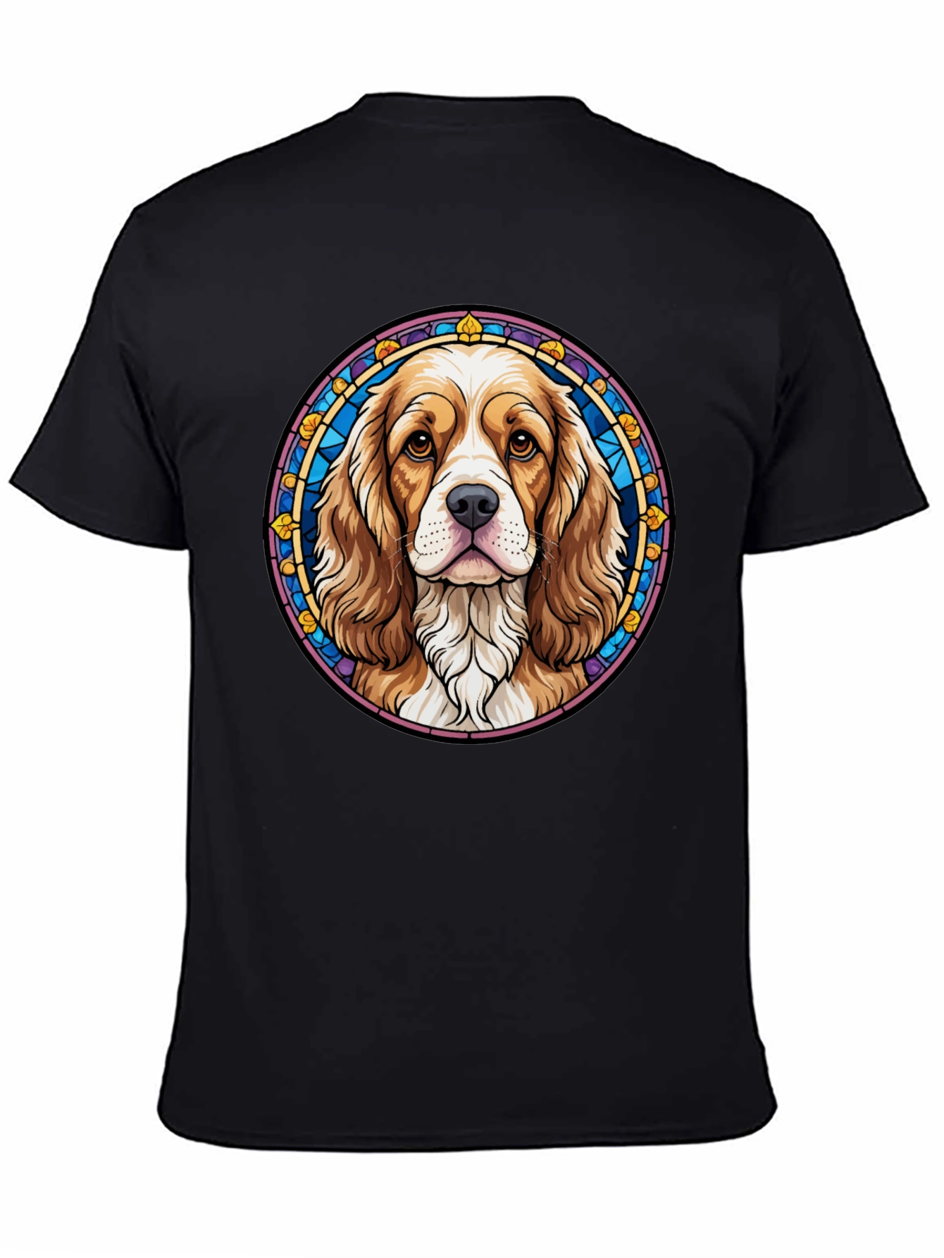 Dog Portrait Graphic Tee - Black